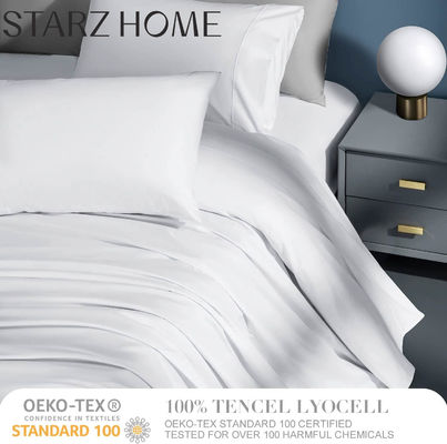 Set di comodini 100% Tencel Plain 4PCS Set di lenzuola da letto per un'esperienza di lettiera di lusso