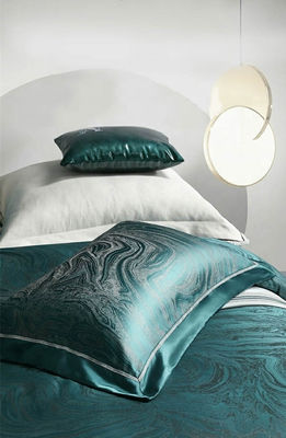 Stampa a schermo rotativo di lusso 19mm cotone di seta Jacquard 4Pcs Quilt Cover Set di biancheria da letto