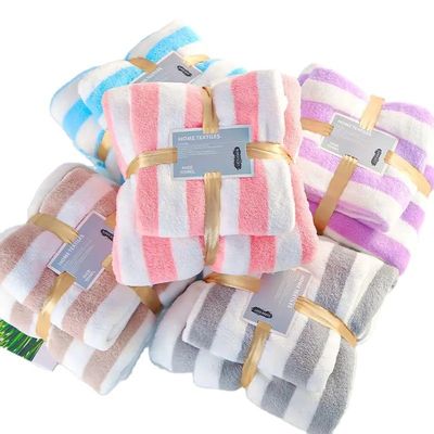 Soft and Absorbent Microfiber Coral Fleece Cation Bath Towel Set per tutti i gruppi di età