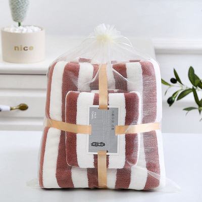 Soft and Absorbent Microfiber Coral Fleece Cation Bath Towel Set per tutti i gruppi di età