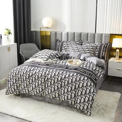 100% di fibra di poliestere regalo di Natale di lusso 4 pezzi copertura di copriletto letto set per adulti