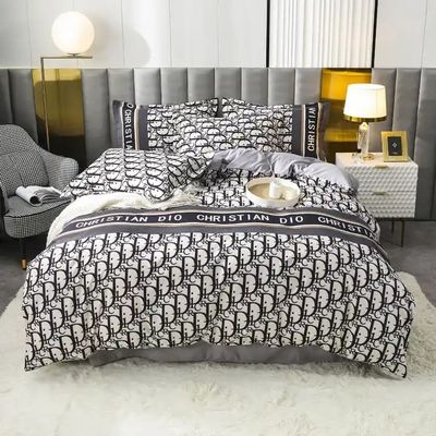 100% di fibra di poliestere regalo di Natale di lusso 4 pezzi copertura di copriletto letto set per adulti
