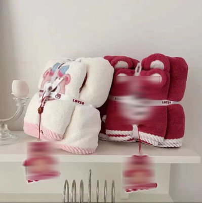 Assorbimento dell'acqua super forte Set di asciugamani per bambini Set di velluto di corallo Set con disegno animato