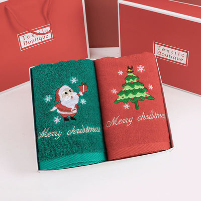 Set di asciugamani ricamati per Natale Asciugamani da bagno in cotone al 100% in scatola regalo per tutti