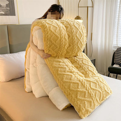 Colore puro Super morbido Jacquard Plaid Spesso Veloce Invernale Piumini di velluto Per Letto King Size