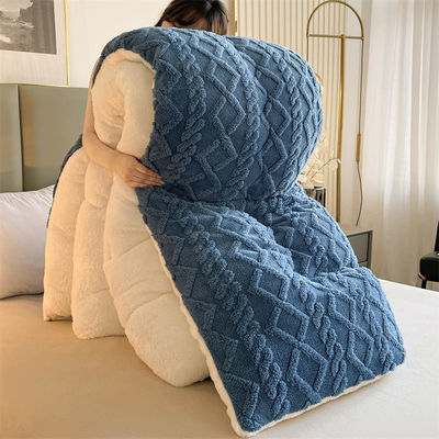Colore puro Super morbido Jacquard Plaid Spesso Veloce Invernale Piumini di velluto Per Letto King Size