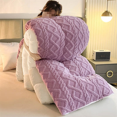 Colore puro Super morbido Jacquard Plaid Spesso Veloce Invernale Piumini di velluto Per Letto King Size