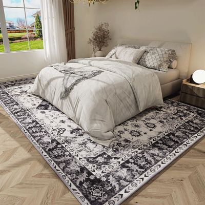Tappeto di area vintage cuscinato per pavimento domestico antiscivolo e tappeto da soggiorno lavabile