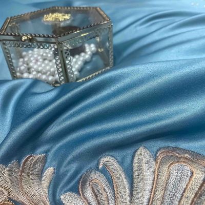 125 grammi ricamo di seta lavata 4 pezzi Set di biancheria da letto King Size Collezioni in stile europeo