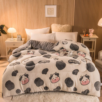 Logo personalizzato copriletto di velluto ricamo di velluto caldo copriletto spessa di inverno copriletto di peluche pronto