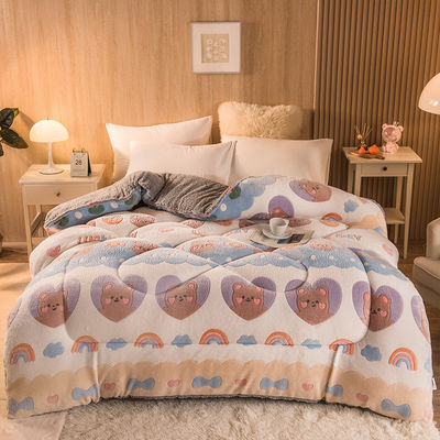 Logo personalizzato copriletto di velluto ricamo di velluto caldo copriletto spessa di inverno copriletto di peluche pronto