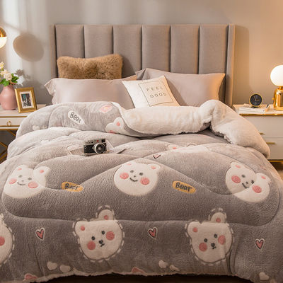 Logo personalizzato copriletto di velluto ricamo di velluto caldo copriletto spessa di inverno copriletto di peluche pronto