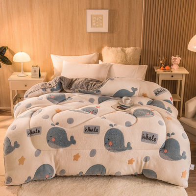 Logo personalizzato copriletto di velluto ricamo di velluto caldo copriletto spessa di inverno copriletto di peluche pronto