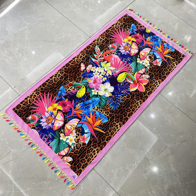 Disegni personalizzati Supportati Super Soft Microfiber Stampato 100% Polyester Beach Towel