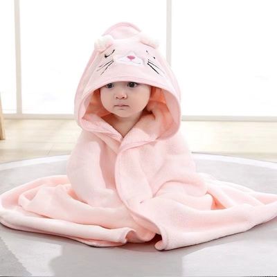 Cartoon Animal Kids Soft Microfiber Corall Fleece Hooded Bagnetto da bagno per ragazzi e ragazze