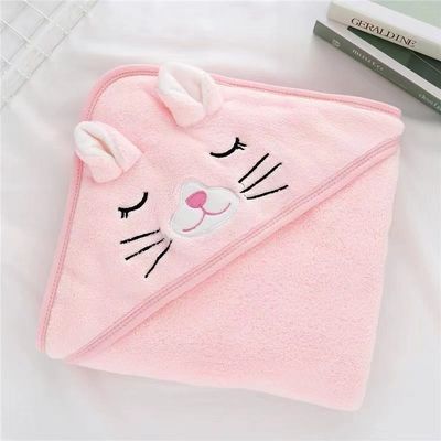 Cartoon Animal Kids Soft Microfiber Corall Fleece Hooded Bagnetto da bagno per ragazzi e ragazze