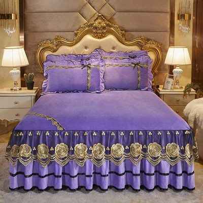 Etichetta di ricamo di lusso Comodità di coperte da sposa Set di biancheria da letto con ripieno di cotone