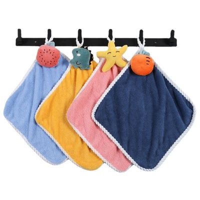 Acciugamani a mano in velluto di corallo multicolore da 25*25 cm per asciugamani da cucina ad assorbente morbido