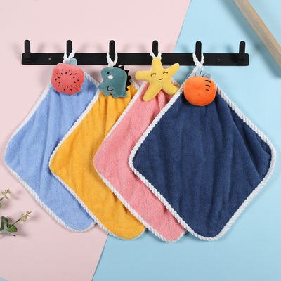 Acciugamani a mano in velluto di corallo multicolore da 25*25 cm per asciugamani da cucina ad assorbente morbido