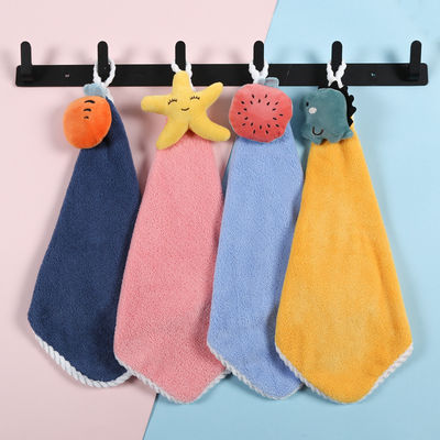 Acciugamani a mano in velluto di corallo multicolore da 25*25 cm per asciugamani da cucina ad assorbente morbido