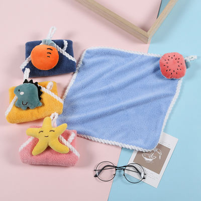 Acciugamani a mano in velluto di corallo multicolore da 25*25 cm per asciugamani da cucina ad assorbente morbido