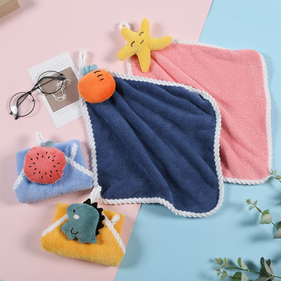 Acciugamani a mano in velluto di corallo multicolore da 25*25 cm per asciugamani da cucina ad assorbente morbido