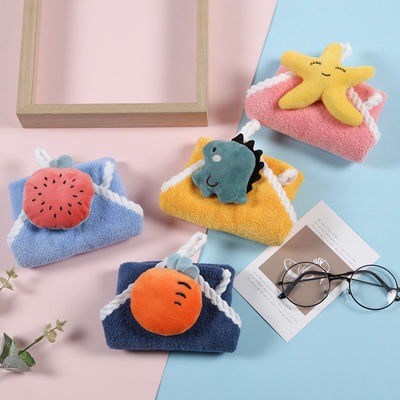 Acciugamani a mano in velluto di corallo multicolore da 25*25 cm per asciugamani da cucina ad assorbente morbido