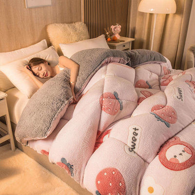 Stile moderno Super morbido caldo accogliente tessuto di poliestere copriletto taglia re adattato set di biancheria da letto