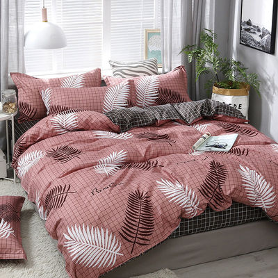 Numero di fili 400TC Disegni personalizzati Set di copertura di copriletto di cotone con 4 pezzi Set di lenzuola da letto
