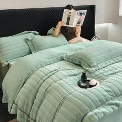 Logo personalizzato ricamo natalizio personalizzato cotone lavato seta da quattro pezzi set letti