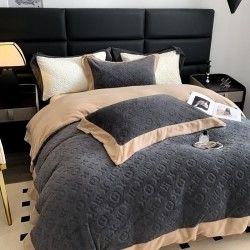 Logo personalizzato ricamo natalizio personalizzato cotone lavato seta da quattro pezzi set letti