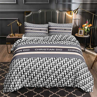 Regalo di Natale Luxury Super Soft 100% Poliestere 4 pezzi Set Lettiera Modello Geometrico