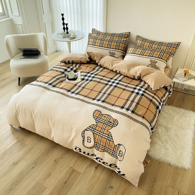 Luxury Lattice Bear Fashion Design Copertura di copriletto lenzuola set per bambini e adulti