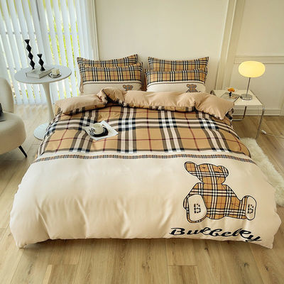 Luxury Lattice Bear Fashion Design Copertura di copriletto lenzuola set per bambini e adulti