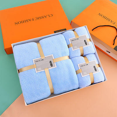 Set di biancheria da letto personalizzato Disegni Fleece di corallo spessa Assorbente morbido Faccia asciugamano Bagno Set