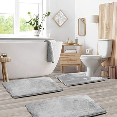 Confortevole e resistente tappeto da bagno a schiuma per la memoria 3pcs tappeti da bagno