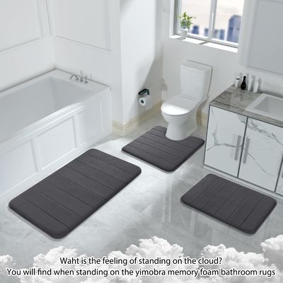 Confortevole e resistente tappeto da bagno a schiuma per la memoria 3pcs tappeti da bagno