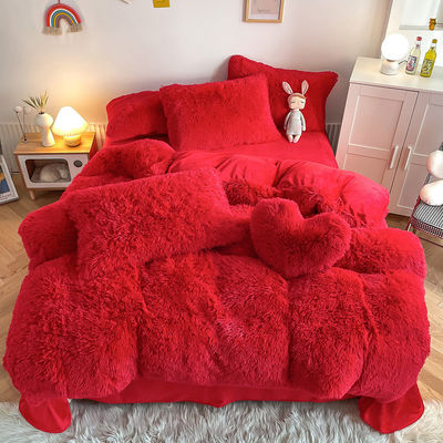 Stile principessa Natale personalizzato lussuoso biancheria calda da letto di flanello per l'autunno-inverno