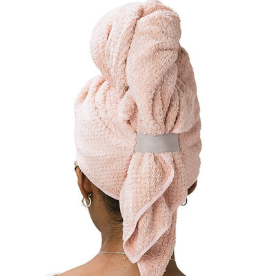 Asciugatura di capelli per donne di grandi dimensioni asciugamano a fascia elastica asciugamano in microfibra con modello a colori solidi