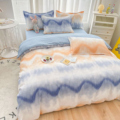 200TC di cotone lavato di lusso di poliestere stampato copertura di copriletto di letto lenzuola di letto set per il re