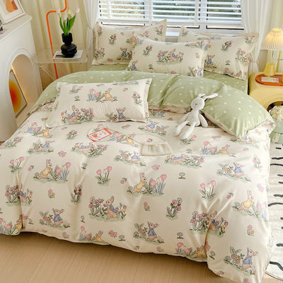 200TC di cotone lavato di lusso di poliestere stampato copertura di copriletto di letto lenzuola di letto set per il re
