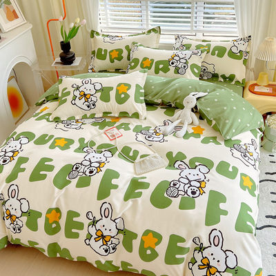 200TC di cotone lavato di lusso di poliestere stampato copertura di copriletto di letto lenzuola di letto set per il re