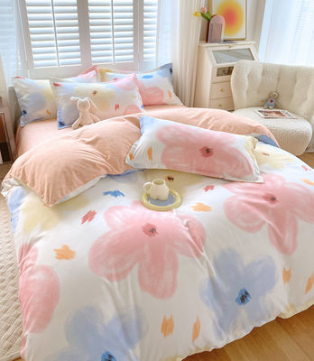 200TC di cotone lavato di lusso di poliestere stampato copertura di copriletto di letto lenzuola di letto set per il re