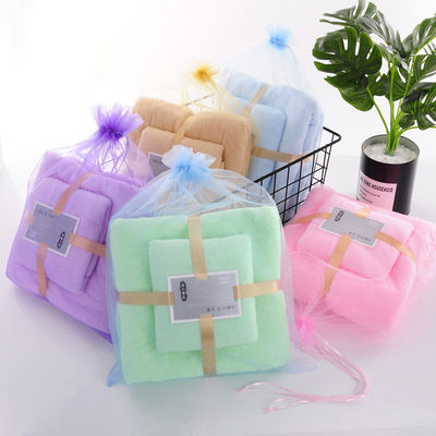 Rectangle Coral Fleece Bag Towel Set per SPA Home Gift Spessore Assorbente Polyester Towel