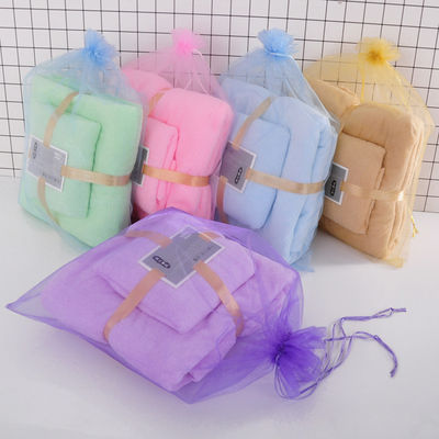 Rectangle Coral Fleece Bag Towel Set per SPA Home Gift Spessore Assorbente Polyester Towel