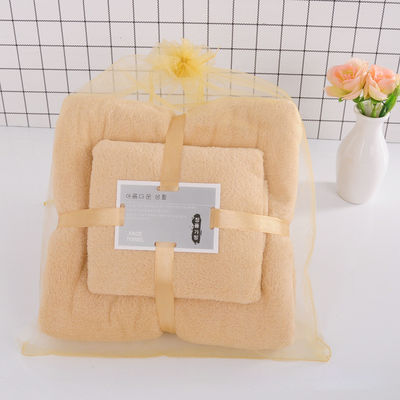 Rectangle Coral Fleece Bag Towel Set per SPA Home Gift Spessore Assorbente Polyester Towel