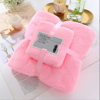 Tutti Gruppo d'età Logo personalizzato Coral Fleece Towel Set 2 Piece Microfiber Towel