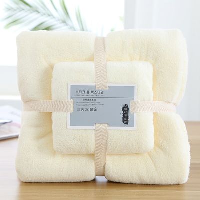 Tutti Gruppo d'età Logo personalizzato Coral Fleece Towel Set 2 Piece Microfiber Towel