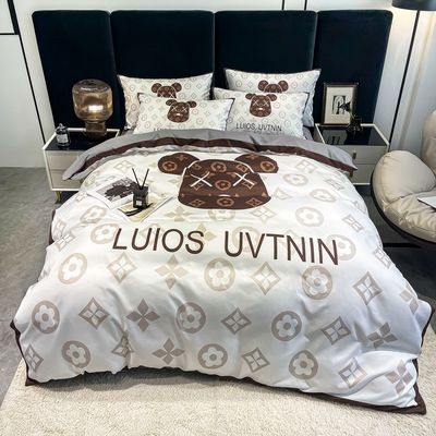 50 Conteggio tessuto cotone spazzolato 4 in 1 Set biancheria da letto bianca taglia re copertura di copriletto lenzuola