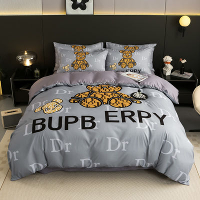 50 Conteggio tessuto cotone spazzolato 4 in 1 Set biancheria da letto bianca taglia re copertura di copriletto lenzuola